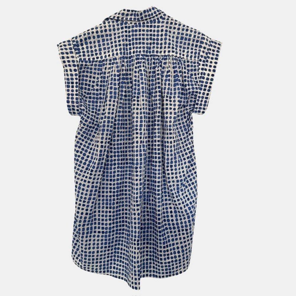 A SHIRT THING Size Small Logan Cabo Tunic Top White Blue Ruffle Cotton NEW $349 - Picture 2 of 5